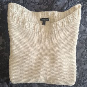Talbots | Off-White Cotton Boatneck Sweater Size L
